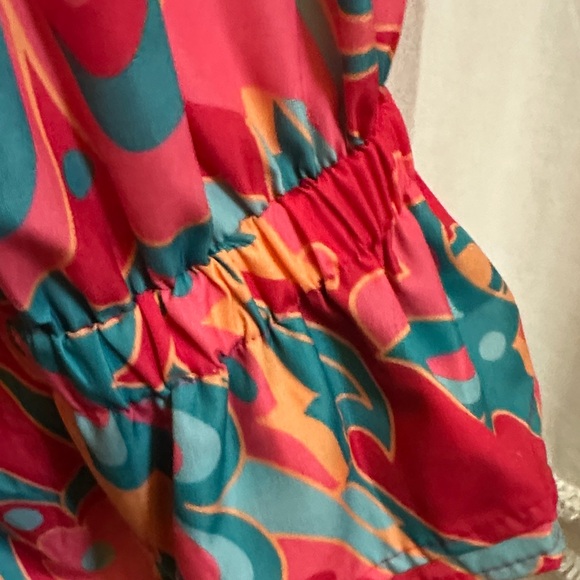 Cherry Betty Pink and Teal Paisley Blouse - Picture 3 of 7